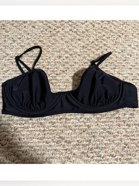NWT Nu Swim Pluto Swim Bikini Top Black- Size XL